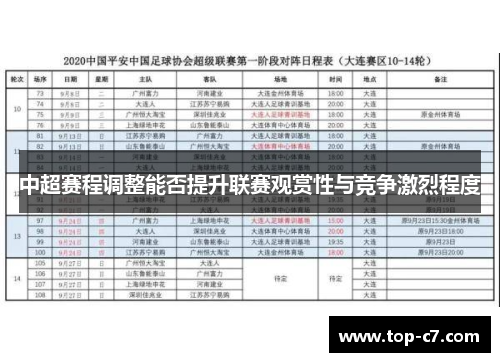 中超赛程调整能否提升联赛观赏性与竞争激烈程度