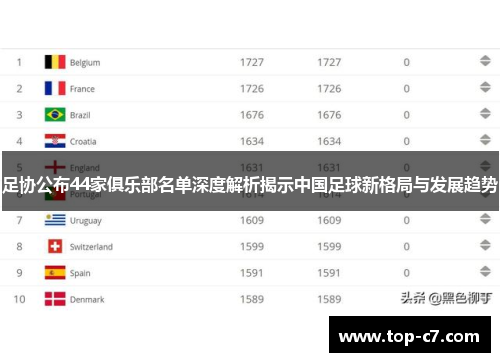 足协公布44家俱乐部名单深度解析揭示中国足球新格局与发展趋势